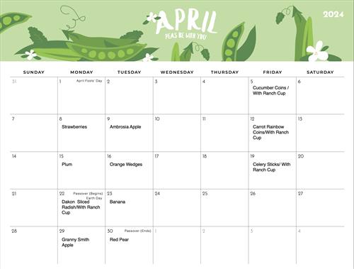April Fruit & Vegetable Calendar